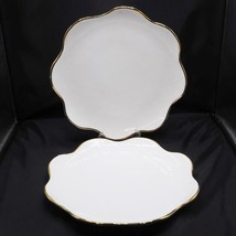 Lot De 2 Céramique Plateau Bordure Dorée Main Peint Fabriqué En Italie 13 &quot; - $119.58