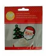 Santa Christmas Tree Wilton Cupcake Topper Dessert Picks 12 ct - £2.59 GBP