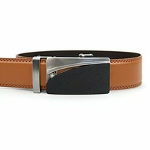 Men&#39;s Genuine Leather Belt W/ Removable Ratchet Sliding Belt Buckle - Br... - $12.46