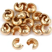 20 14K Gold Filled Crimp Bead Covers Beading Parts 4mm - £18.84 GBP