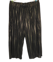 Torrid Black Gold Striped Wide Leg Culotte Cropped Pants Plus Size 3X - £39.31 GBP
