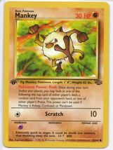 Pokémon Mankey 55/64 1999 WOTC Jungle Set Ungraded 1st Edition - $9.99