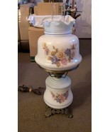 Power Blue &amp; White Floral Design Gone With The Wind Hurricane Parlor Tab... - $128.35 CAD