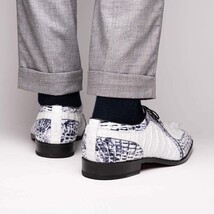 Marco Di Milano genuine hornback caiman crocodile Shoes Caribe White image 11