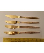 4 knives Vtg Carlyle Silver Golden Bouquet Gold Electroplate Used - £4.73 GBP