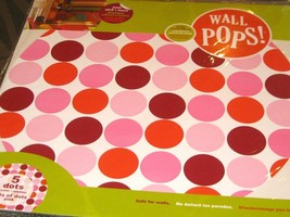 WALL POPS Decals  5 sheets 13&quot;x 13&quot;  Lots of  Dots  Circle - PINK  NIP - £12.65 GBP