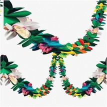 TropiFlora 3Pack: Vibrant 12ft Paper Garland - Tropical Multicolored Flower Bann - $32.66