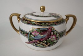 Nippon Cracker Jar Hand Decorated Parrot Designs ca1920 - £130.28 GBP