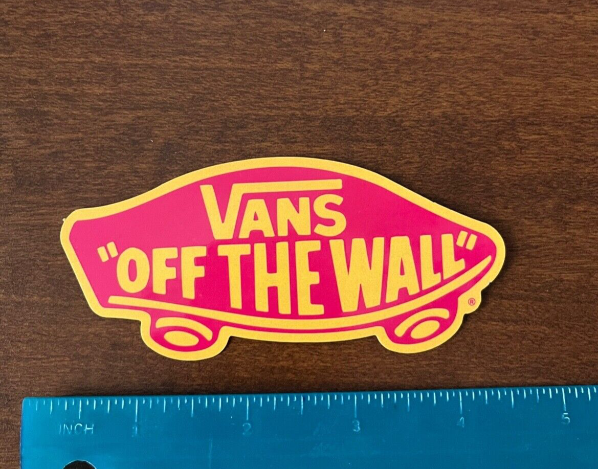 Authentic VANS &quot;off the wall&quot; Skateboard Sticker  4 1/4&quot; x 2&quot; COOL!! Red... - $2.96