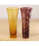 Bella Festiva Champagne Flutes Stemless Etched Glass Lot of 2 Pair about... - £23.60 GBP