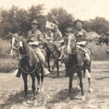 US Army 1st Cavalry Headquarters Guidon Horses Soldiers Real Photo Postcard RPPC - £64.28 GBP