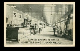 Vintage Travel Souvenir Postcard Largest Bar In The World Tijuana Mexico - $10.67