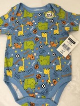 Fisher Price One Piece Jumpsuit Snaps 6 - 9 months Animals Playing Sports  - $5.89