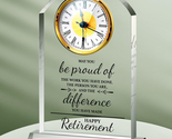 Retirement Clock Retirement Gift for Woman Men Acrylic Crystal Clock Ret... - £27.59 GBP