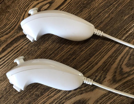 OEM Official Nintendo Wii Nunchuk Nunchuck Pair White RVL-004 TESTED &amp; W... - $24.75