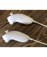 OEM Official Nintendo Wii Nunchuk Nunchuck Pair White RVL-004 TESTED &amp; W... - $33.70 CAD