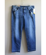 NWT H&amp;M 30 Girlfriend Fit Low Rise Ankle Jean Raw Hem 100% Cotton Denim ... - $23.56