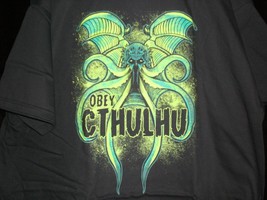 TeeFury HP Lovecraft XXL &quot;Obey the Cthulhu&quot; Shirt BLACK - £11.80 GBP