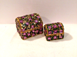Mardi Gras  &quot;Purple Square Stone&quot; Trinket/Jewelry Box - £5.58 GBP