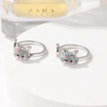 Diamond Cat Necklace Bracelet Ear Studs Ring Children&#39;s Ornaments Gift - £6.97 GBP+