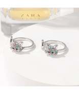 Diamond Cat Necklace Bracelet Ear Studs Ring Children&#39;s Ornaments Gift - £7.07 GBP+
