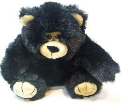 Fiesta 1989 VINTAGE BLACK AND TAN TEDDY BEAR 8&quot; Plush Stuffed Animal TOY - $18.32