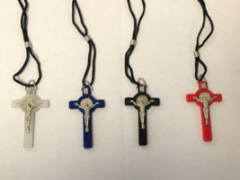 Saint Benedict Crucifix Pendant, Assorted Colors to choose from, New - £5.51 GBP