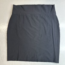 Eileen Fisher Crepe Pencil Skirt Large Dark Gray Pull On Short Stretch K... - $25.99