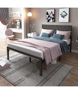 Yitahome Upholstered Platform Bed With Adjustable Headboard, Queen Size ... - £122.36 GBP