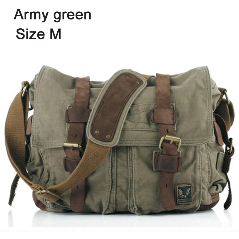 I AM LEGEND Will Smith military Canvas +Genuine leather Men Messenger Ba... - $92.95