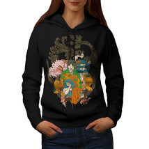 Wellcoda Fantasy Japanese Skull Womens Hoodie, Evil Casual Hooded Sweatshirt - £28.81 GBP