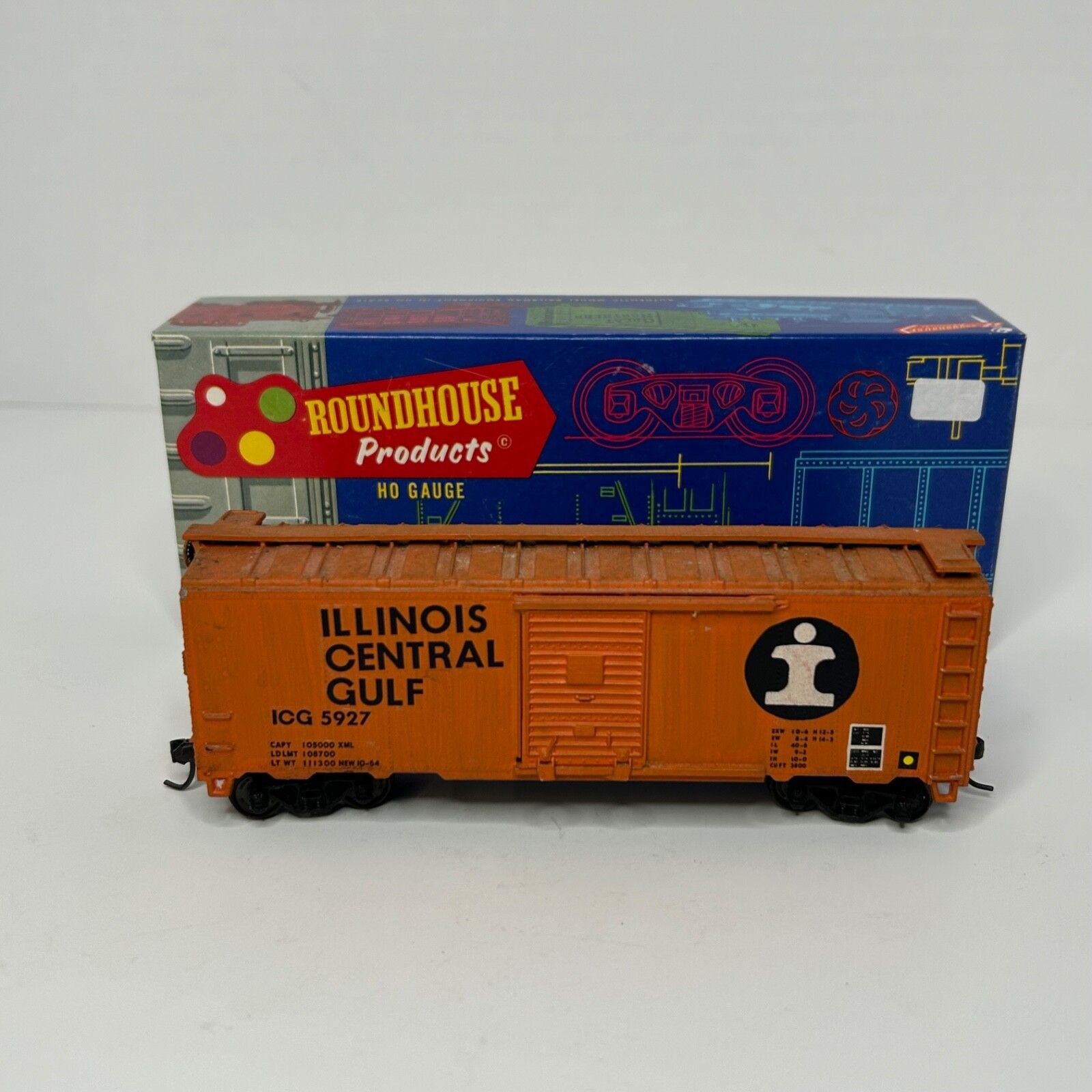 Illinois Central Gulf ICG 5927 Model Train Cargo Car Orange Roundhouse H... - $23.63