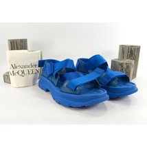 Alexander McQueen Blue Mens Hybrid Tech Leather Rubber Sandals 44 NIB - £382.75 GBP