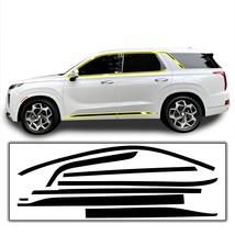Fits Hyundai Palisade 2020 - 2023 Window Chrome Delete Cover Decal Black... - $64.99