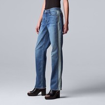 Women&#39;s Simply Vera Vera Wang Side Stripe Relaxed Straight Jeans, Size: ... - $24.31