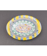 MacKenzie Childs Myrtle Floral Small Oval Trinket Soap Dish 6.25" - £29.77 GBP