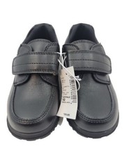 Childrens Place Boys Black Leather Hook & Loop Closure Kids Dress Shoes Sz 10 - £23.55 GBP