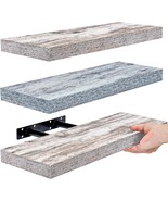 Sorbus Floating Shelf Set - Rustic Wood Coastal Beach Style Hanging, 3 P... - $43.94