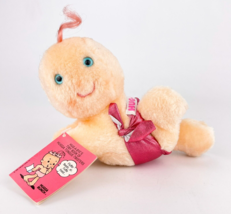 1984 Hallmark Hugga Bunch Pink Fluffer Baby Taco Bell Plush w Tag 6&quot; Long - £11.55 GBP