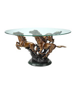 Galloping Horse Trio Metal and Glass Coffee Table - £1,239.40 GBP
