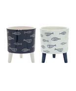 Coastal Fish Pattern Planter with Legs (Set of 12) - $236.78 CAD