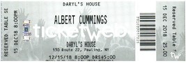 Albert Cummings Konzert Ticket Stumpf Dezember 15 2018 Pawling New York - £26.51 GBP