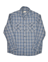 LL Bean Shirt Mens M Blue Plaid Flannel Long Sleeve Button Up Tartan - £17.95 GBP