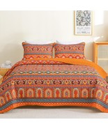 Boho Quilt Set King Size, Bohemian Striped Bedspread Coverlet, 3 Pieces - $75.41 CAD