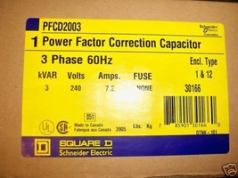 Square D PFCD2003 3KVAR 240V Power Factor Capacitor New - $500.00