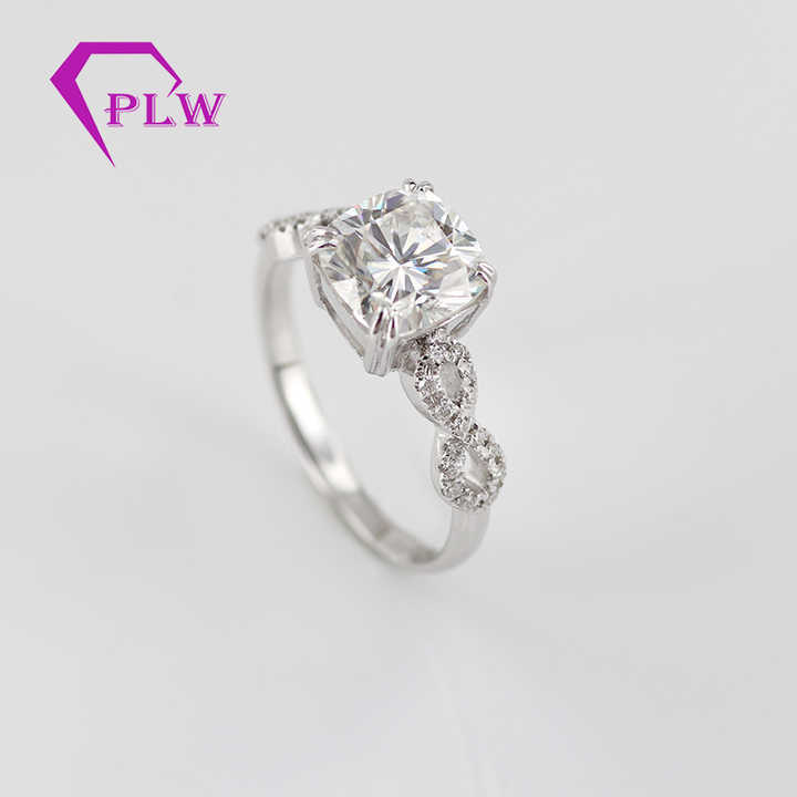 Cushion Moissanite Half Eternity Ring 925 Silver Moissanite Engagement Ring  Item image 3
