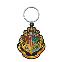 Harry Potter Hogwarts Crest Logo Colored Soft Touch PVC Key Ring Key Chain NEW - £6.09 GBP