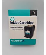 NEW WEXFORD 63 Inkjet Cartridge Black Replaces HP 63 OEM F6U62AN NIB Free Ship - $16.82