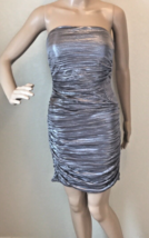 City Triangles Silver Metallic Ruched Dress Size 8 - £21.30 GBP