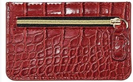 B-Low The Belt Red Faux Croc Card Case Vegan Leather 3 Slots Zipper Pocket - £7.09 GBP